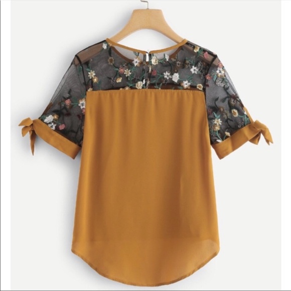 Mustard Floral Blouse - Picture 2 of 9